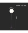 Lampe de jardin noire - 97cm, IP44 extérieur, noir mat, douille E27, sans source lumineuse