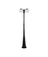 Luminaire de jardin 97cm avec 2 globes, 2xE27 - IP44, noir mat, construction robuste, sans source lumineuse