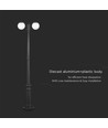 Luminaire de jardin 97cm avec 2 globes, 2xE27 - IP44, noir mat, construction robuste, sans source lumineuse