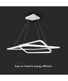 Suspension LED 48W 60x60cm, dimmable - 5150lm, blanc, aluminium, IP20 intérieur