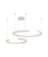 Suspension LED design 48W - Blanc, dimmable Triac, 5150lm, deux croissants, 110x80cm