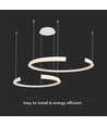 Suspension LED design 48W - Blanc, dimmable Triac, 5150lm, deux croissants, 110x80cm