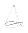 Suspension LED 48W, design cercle blanc - Dimmable, 5150lm, IP20, hauteur réglable 80-120cm