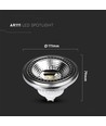 Ampoule LED AR111 GU10 12W dimmable - RA90, 4000K, 40 degrés, 1031lm