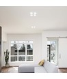 Spot de plafond GU10 avec 4 têtes - 175 x 175 mm, blanc, sans source lumineuse