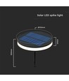 Spot LED solaire 2W avec piquet - IP54, 3000K, noir, panneau solaire 1.8W, batterie incl.