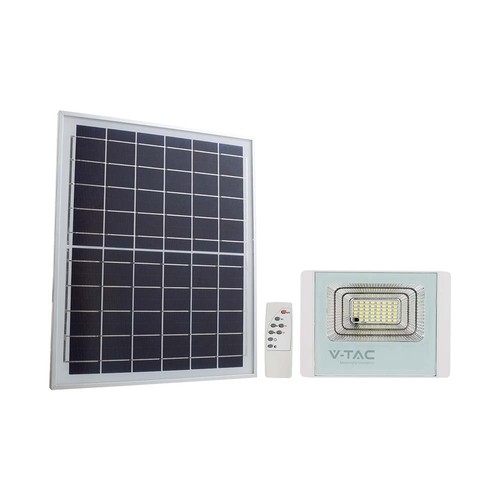 Projecteur LED solaire 25W - 550lm, IP65, noir, télécommande, détecteur, extérieur