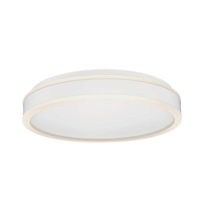 Plafonnier LED designer 38W - Ø40cm, 4000K, bord blanc, source lumineuse incluse