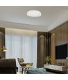 Plafonnier LED designer 38W - Ø40cm, 4000K, bord blanc, source lumineuse incluse