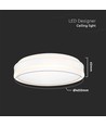 Plafonnier LED designer 38W - Ø40cm, 4000K, bord blanc, source lumineuse incluse