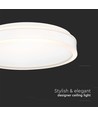 Plafonnier LED designer 38W - Ø40cm, 4000K, bord blanc, source lumineuse incluse