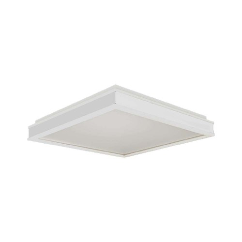 Plafonnier LED designer 48W dimmable - Carré, blanc, IP44, 420x420mm, 4000K