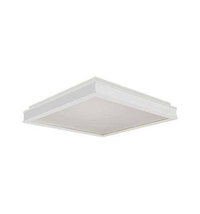 Plafonnier LED designer 48W dimmable - Carré, blanc, IP44, 420x420mm, 4000K