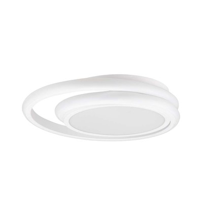 Plafonnier LED designer 38W, blanc - Double anneau, Ø45cm, 4050lm, 4000K, IP20