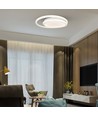Plafonnier LED designer 38W, blanc - Double anneau, Ø45cm, 4050lm, 4000K, IP20