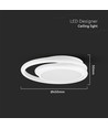 Plafonnier LED designer 38W, blanc - Double anneau, Ø45cm, 4050lm, 4000K, IP20