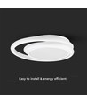 Plafonnier LED designer 38W, blanc - Double anneau, Ø45cm, 4050lm, 4000K, IP20