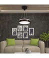 Suspension designer 12W - Ø24cm, 1280lm, noir, 4000K, IP20 intérieur