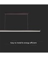 Suspension / Lustre LED designer 23W - 2130lm, noir, rectangulaire, 123x110cm, 4000K, IP20