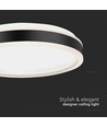 Plafonnier LED designer 18W - Noir, Ø35cm, 4000K, 1280lm, IP20