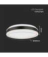 Plafonnier LED designer 24W - Ø45cm, 2500lm, noir, rond, 4000K, IP20