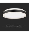 Plafonnier LED designer 24W - Ø45cm, 2500lm, noir, rond, 4000K, IP20