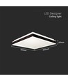 Plafonnier LED designer 18W, carré - Noir, 1490lm, 35x35cm, 4000K, IP20 intérieur