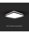 Plafonnier LED designer carré 24W - 2450lm, 45x45cm, bord noir, 4000K, IP20