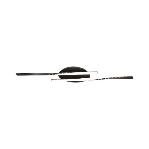 Plafonnier LED designer 12W - 105lm/W, 94,5cm, finition noire, blanc chaud, 3000K