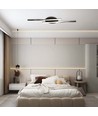 Plafonnier LED designer 12W - 105lm/W, 94,5cm, finition noire, blanc chaud, 3000K