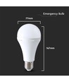Ampoule LED E27 12W avec éclairage de secours - A80, 4000K, 3,5-4,5 heures d'autonomie, rechargeable