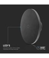 Applique murale LED ronde 12W, noire - CCT, dimmable, IP65, 1200lm, source lumineuse incl.