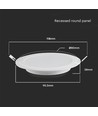 Dalle LED encastrable 3W Ø10cm avec rétroéclairage - 110lm/W, Samsung LED chip, blanc chaud, rond, bord blanc