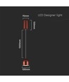 Suspension LED design 8,5W - Ø100mm, marron, 3000K, 850lm, IP20