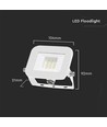 Projecteur LED 10W, blanc - Samsung LED chip, IP65, design ultra-fin, 3000K, extérieur