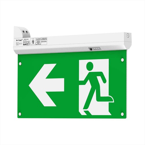 Éclairage de secours 4 en 1 suspendu - panneau EXIT, bouton d'auto-test, fixation mur/plafond/suspension câble, 6000K