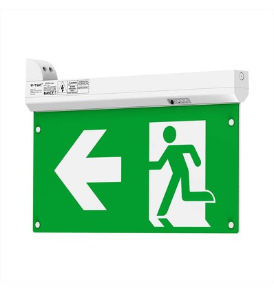 Éclairage de secours 4 en 1 suspendu - panneau EXIT, bouton d'auto-test, fixation mur/plafond/suspension câble, 6000K