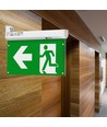 Éclairage de secours 4 en 1 suspendu - panneau EXIT, bouton d'auto-test, fixation mur/plafond/suspension câble, 6000K