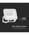 Projecteur 20W - puce Samsung, 3000K, boîtier blanc, verre blanc
