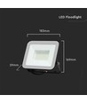 Projecteur LED 50W avec Samsung Chip - 100lm/W, IP65, corps gris, 6500K, extérieur