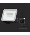 Projecteur LED 50W avec Samsung Chip - 100lm/W, IP65, corps gris, 6500K, extérieur