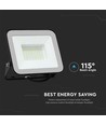 Projecteur LED 50W avec Samsung Chip - 100lm/W, IP65, corps gris, 6500K, extérieur