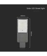 Lampadaire solaire LED 20W - 2500lm, IP65, 6500K, avec panneau solaire