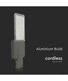 Lampadaire solaire LED 20W - 2500lm, IP65, 6500K, avec panneau solaire