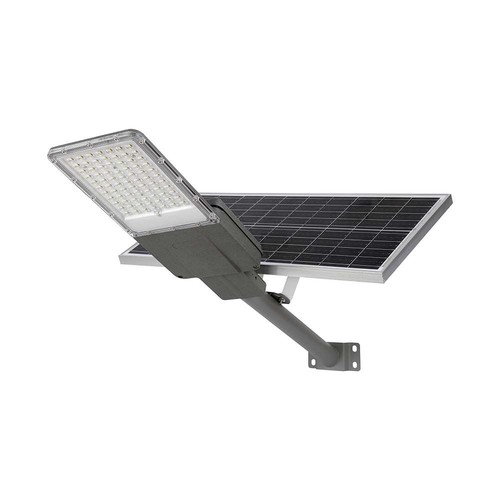 Lampadaire solaire LED 35W - 4000K, Bridgelux chip, IP65, gris, avec panneau solaire 70W et batterie