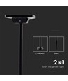 Spot de jardin solaire LED 2W avec piquet - IP65, 3-en-1 CCT, noir, détecteur de mouvement, pied en aluminium