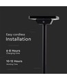 Spot de jardin solaire LED 2W avec piquet - IP65, 3-en-1 CCT, noir, détecteur de mouvement, pied en aluminium