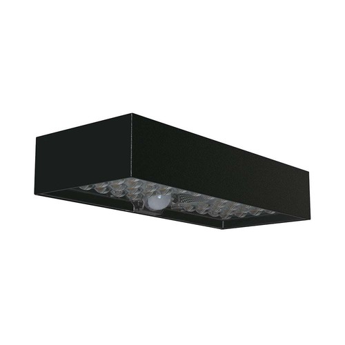 Applique murale solaire LED 6W avec détecteur - 900lm, IP65, noir, 4000K, avec batterie