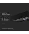 Applique murale solaire LED 6W avec détecteur - 900lm, IP65, noir, 4000K, avec batterie