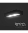 Applique murale solaire LED 6W avec détecteur - 900lm, IP65, noir, 4000K, avec batterie